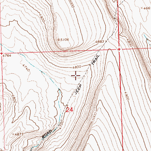 Topographic Map of Old Hotchkiss Road Jeep Trail, OR