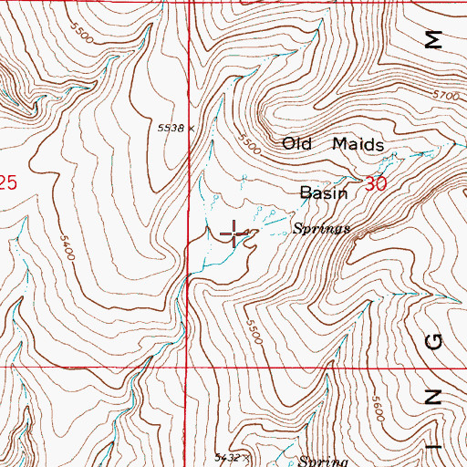 Topographic Map of Old Maids Basin, OR