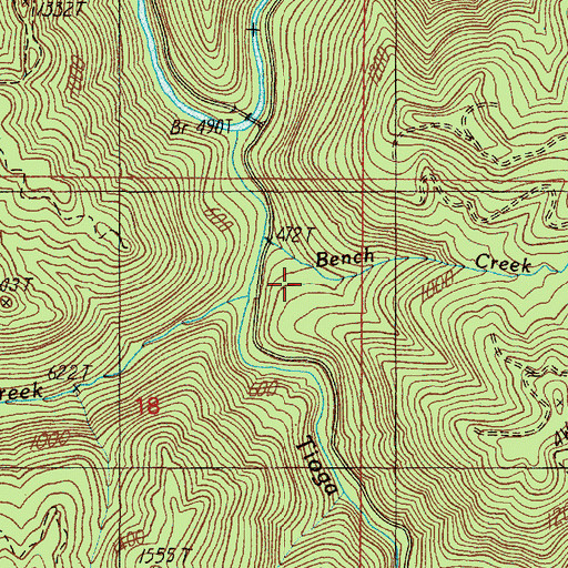 Topographic Map of Old Tioga Camp, OR