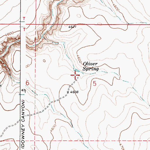 Topographic Map of Oliver Spring, OR