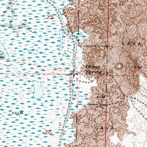 Topographic Map of Oliver Spring, OR