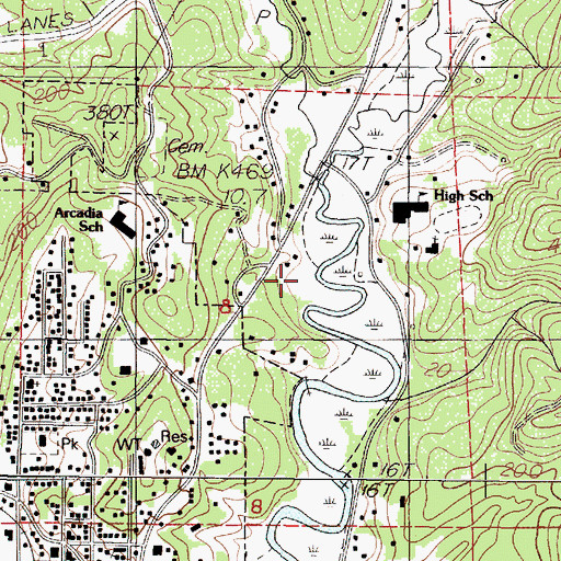 Topographic Map of Olalla Creek, OR