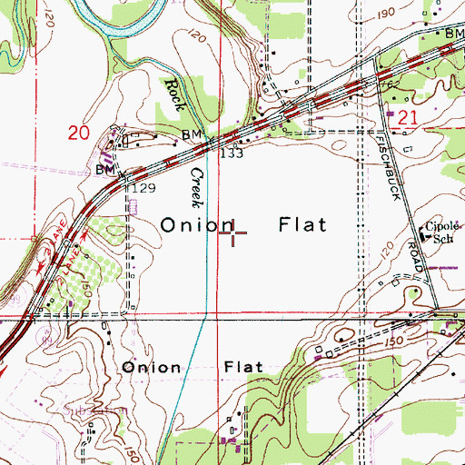 Topographic Map of Onion Flat, OR