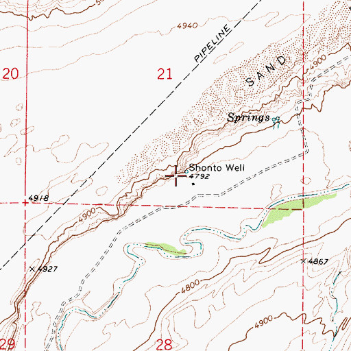 Topographic Map of Shonto Well, AZ