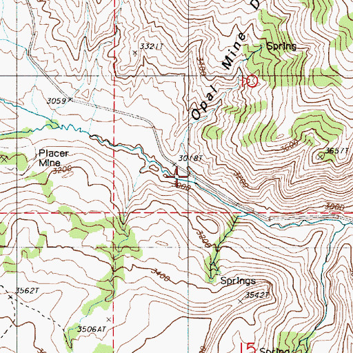 Topographic Map of Opal Mine Draw, OR
