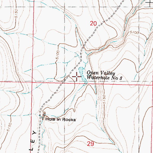 Topographic Map of Open Valley Waterhole Number Three, OR