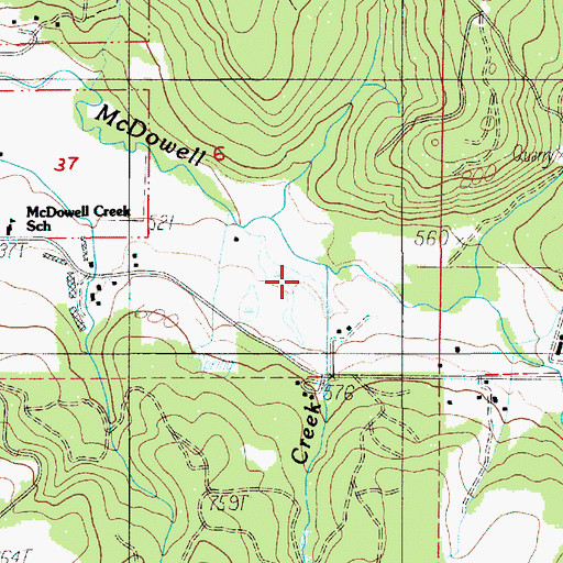 Topographic Map of Orchard Creek, OR