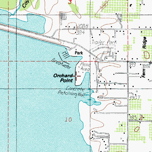 Topographic Map of Orchard Point County Park, OR