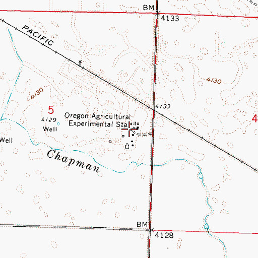 Topographic Map of Oregon Agricultural Experimental Station, OR
