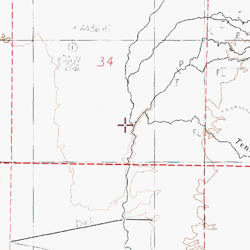 Topographic Map of Oregon Canyon Creek, OR