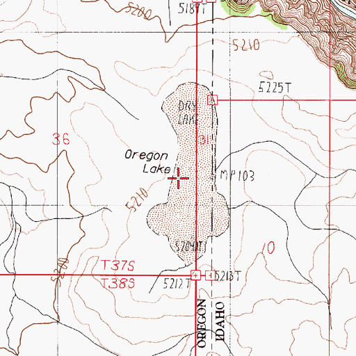 Topographic Map of Oregon Lake, OR