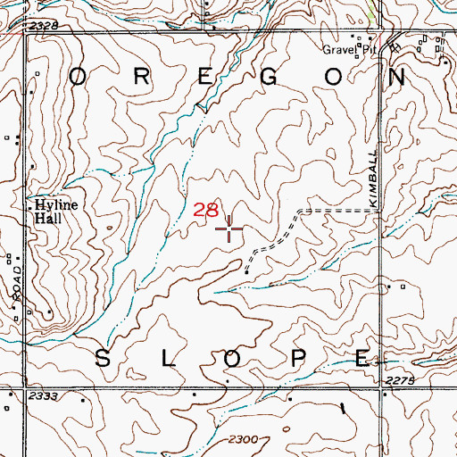 Topographic Map of Oregon Slope, OR