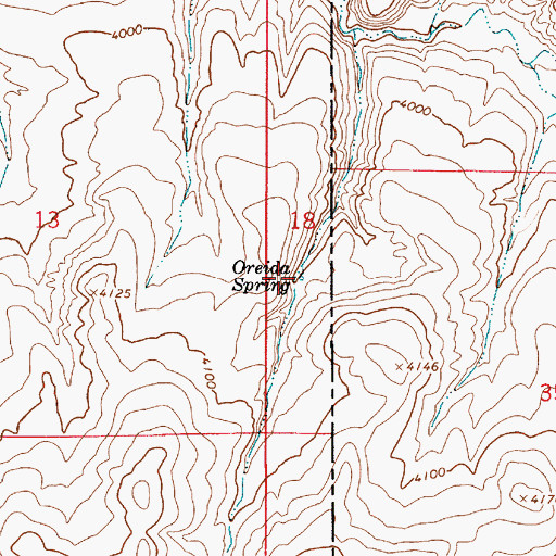 Topographic Map of Oreida Spring, OR