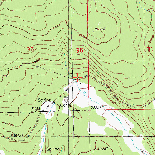 Topographic Map of Oriana Corrals, OR
