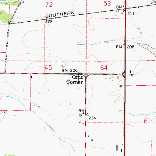 Topographic Map of Orrs Corner, OR