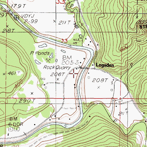 Topographic Map of Orton Bridge, OR