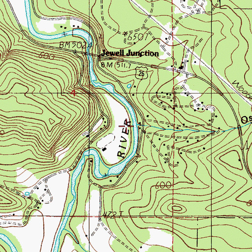 Topographic Map of Osweg Creek, OR