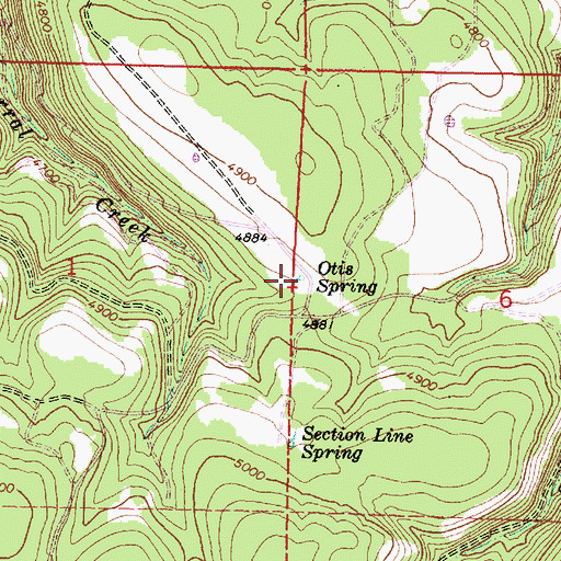 Topographic Map of Otis Spring, OR