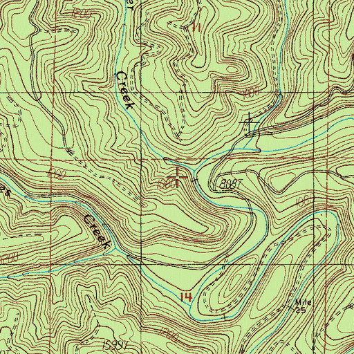 Topographic Map of Otter Creek, OR