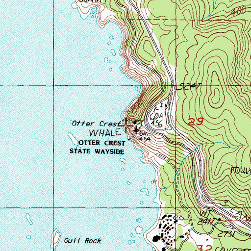 Topographic Map of Otter Crest State Park, OR
