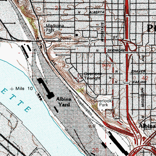Topographic Map of Overlook Triangle, OR