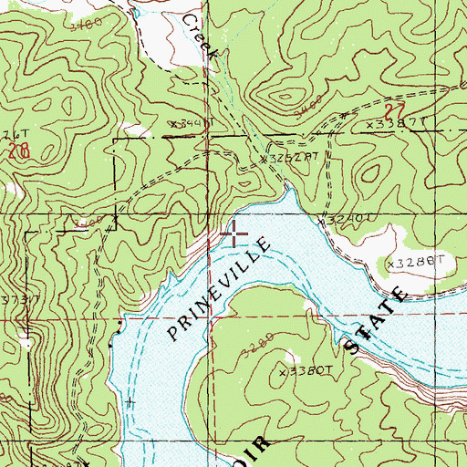 Topographic Map of Owl Creek, OR