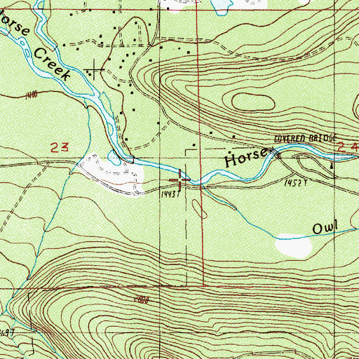 Topographic Map of Owl Creek, OR