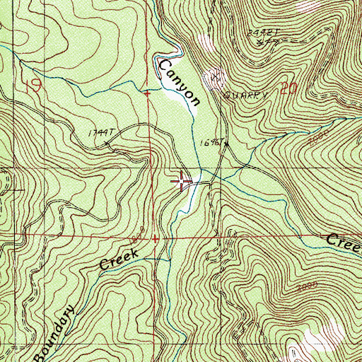 Topographic Map of Owl Creek, OR