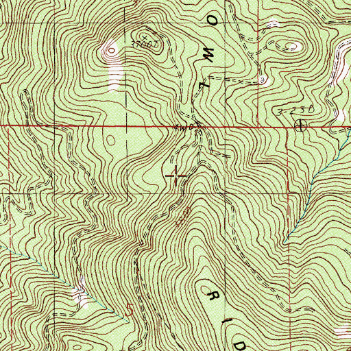 Topographic Map of Owl Ridge, OR