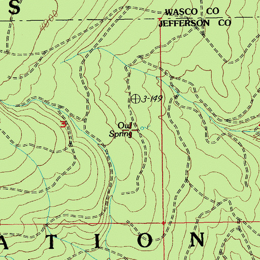 Topographic Map of Owl Spring, OR