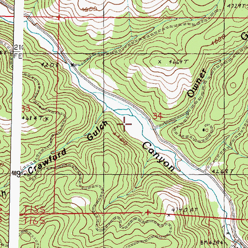 Topographic Map of Lower Gap Creek, OR