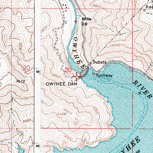 Topographic Map of Owyhee Dam, OR