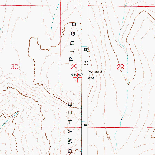 Topographic Map of Owyhee Ridge, OR