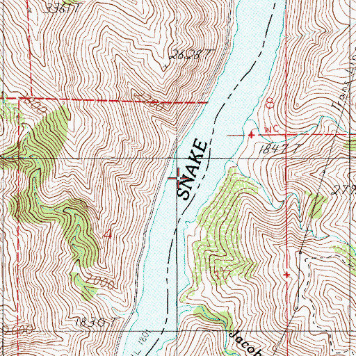 Topographic Map of Oxbow Reservoir, OR