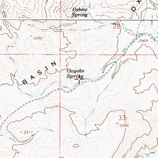 Topographic Map of Oxyoke Spring, OR