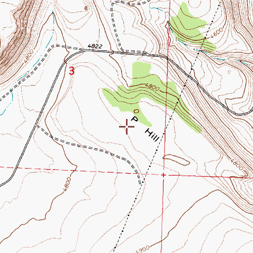 Topographic Map of P Hill, OR
