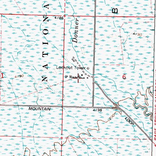 Topographic Map of P Ranch, OR