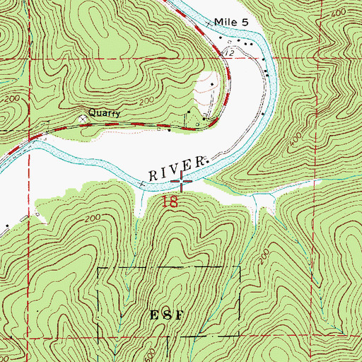 Topographic Map of Packard Creek, OR