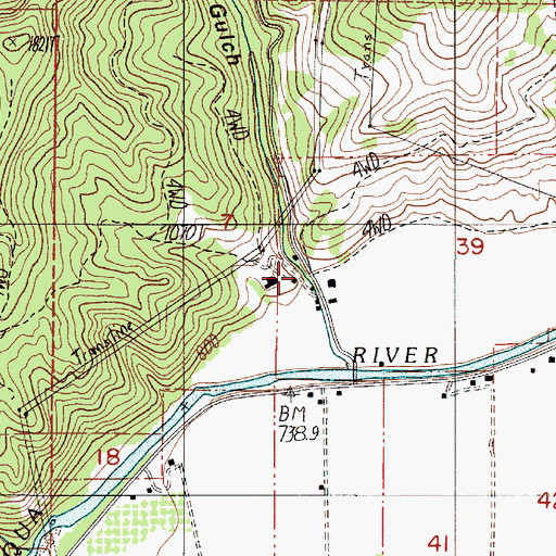 Topographic Map of Packard Gulch, OR