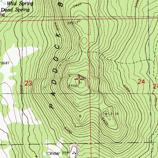 Topographic Map of Paddock Butte, OR