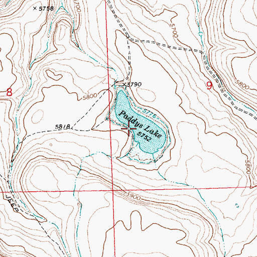 Topographic Map of Paddys Lake, OR
