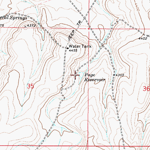 Topographic Map of Page Reservoir, OR