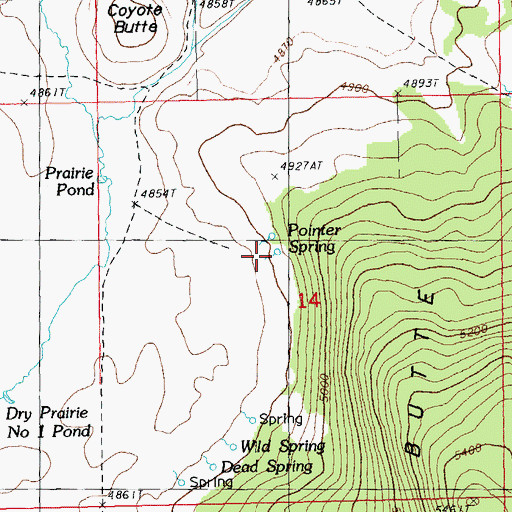 Topographic Map of Painter Spring, OR