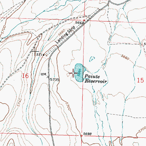 Topographic Map of Paiute Reservoir, OR