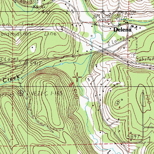 Topographic Map of Palm Creek, OR