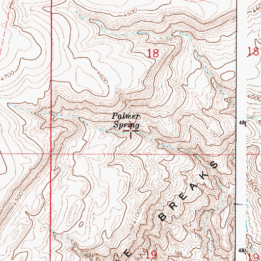 Topographic Map of Palmer Spring, OR