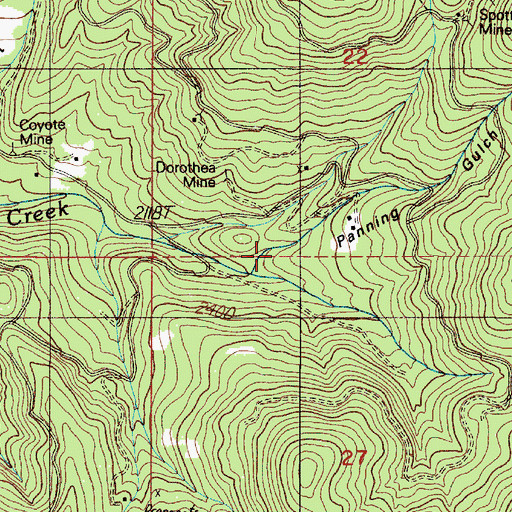 Topographic Map of Panning Gulch, OR