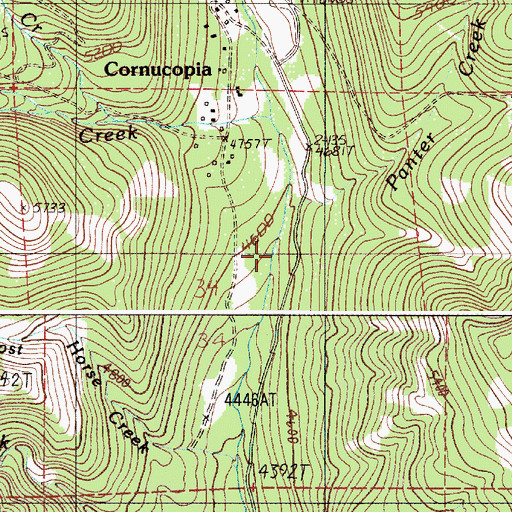 Topographic Map of Panter Creek, OR