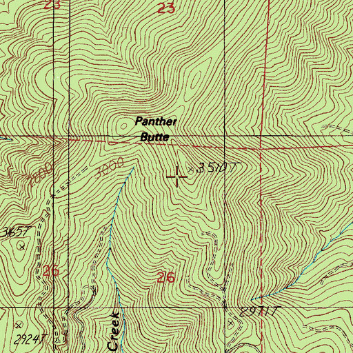 Topographic Map of Panther Butte, OR