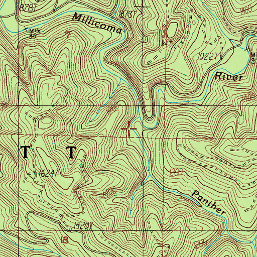 Topographic Map of Panther Creek, OR